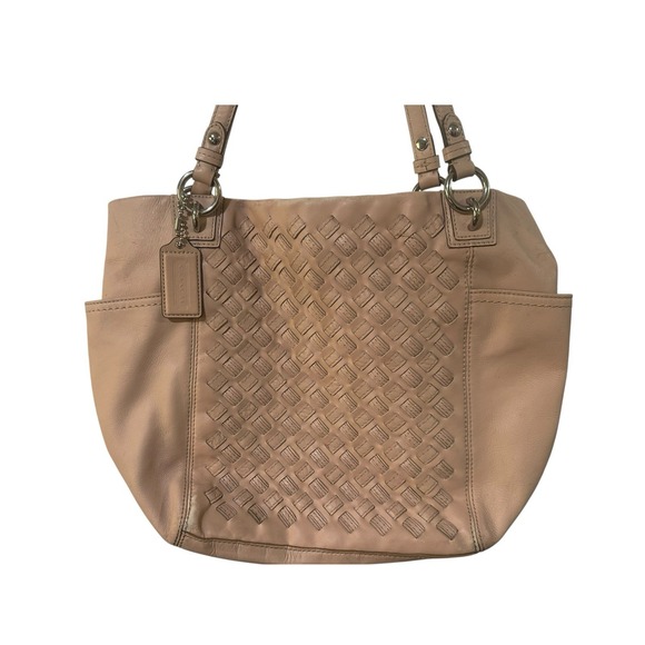 Coach North South Woven Pink Tote Y2K Leather - Picture 1 of 16